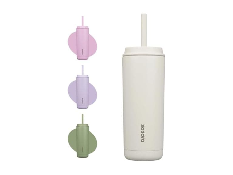 BJPKPK Insulated Tumbler with Lid and Straw,20 oz White - Image 1