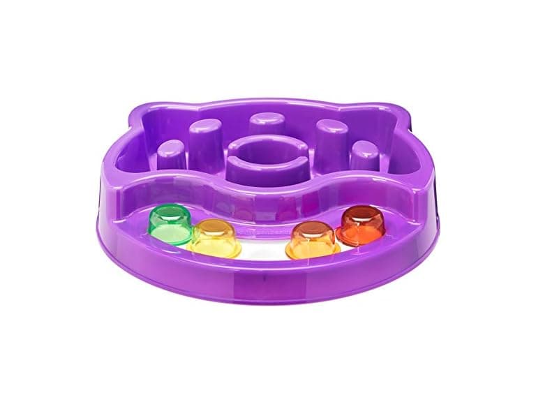 Amazon Basics Pet Activity Center and Feeder, Purple - Image 1