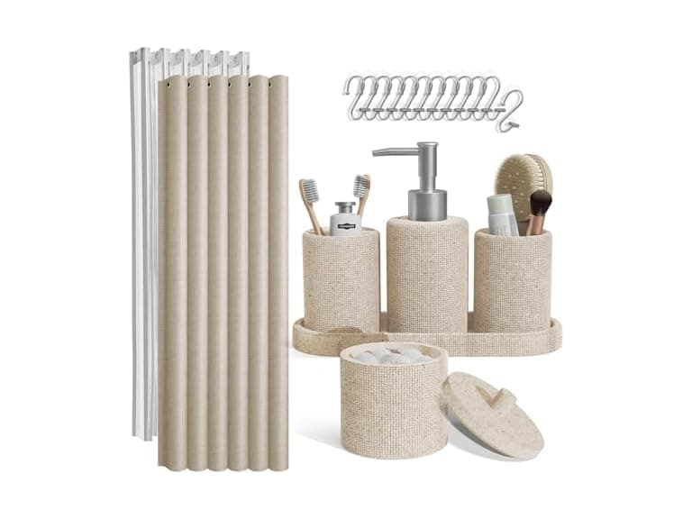 Clara Clark Bathroom Set - Beige Bathroom Set - Image 1