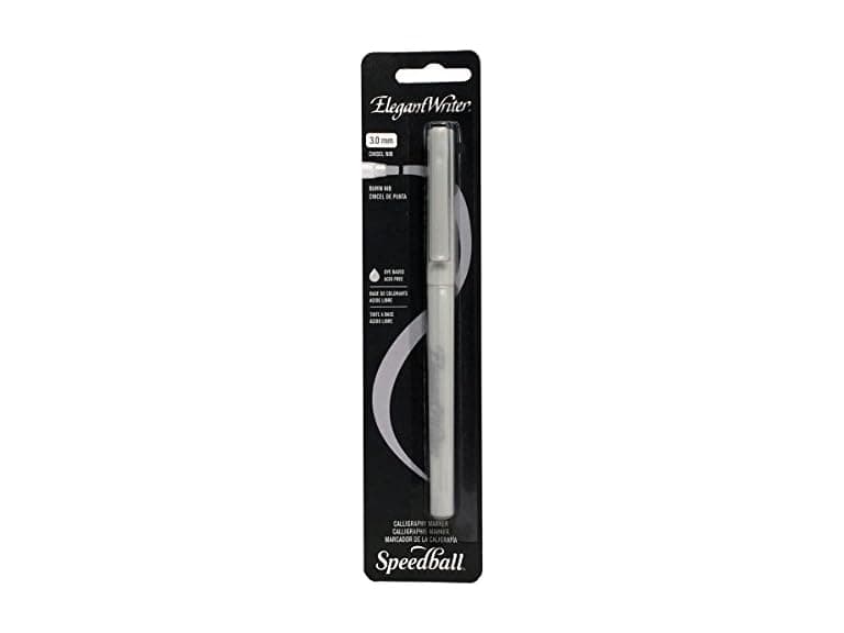 Speedball Elegant Writer Calligraphy Broad Point Marker, Silver - Image 1