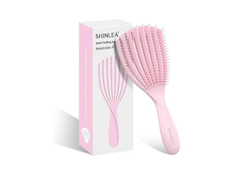 SHINLEA Detangler Brush Curly Pink - Image 1