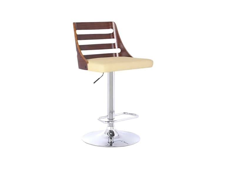 Armen Storm Barstool, Cream/Walnut - Image 1