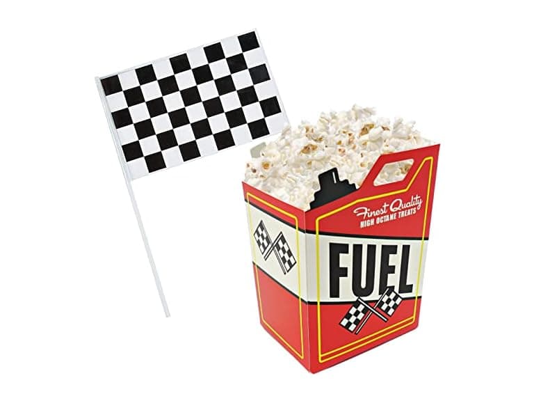 24 Race Car Popcorn Treat Boxes with 24 Flags - Image 1