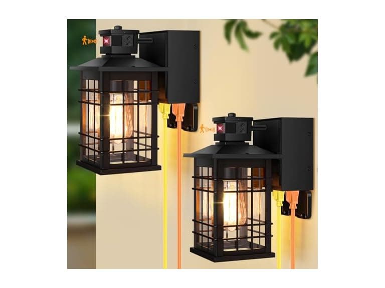 Kondras 2-Pack Porch Lights with GFCI Outlet - Image 1