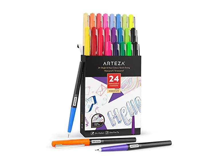ARTEZA Permanent Markers 24-Color Fine Tip - Image 1