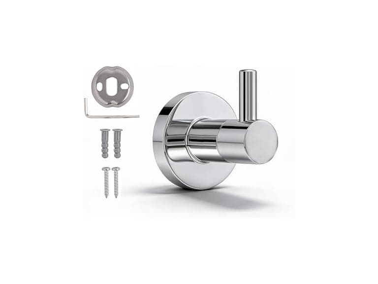 HIGHCRAFT Single Robe Hook in Chrome, Modern Bathroom Hook - Image 1