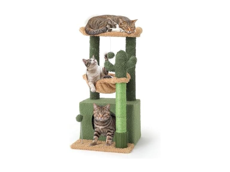 Athena Collection Small Cat Tree Tower with Scratching Post - Image 1