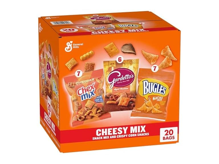 20ct Cheesy Mix Variety Pack Snacks, Chex Mix Cheddar - Image 1