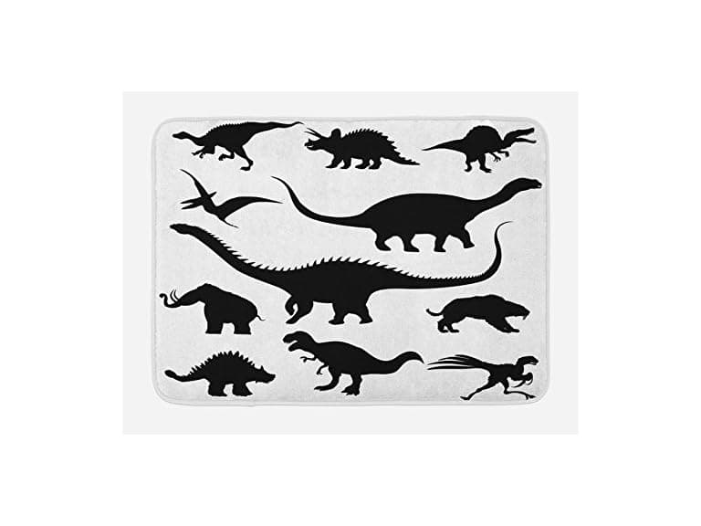 Ambesonne Dinosaur Bath Mat, Various Black - Image 1