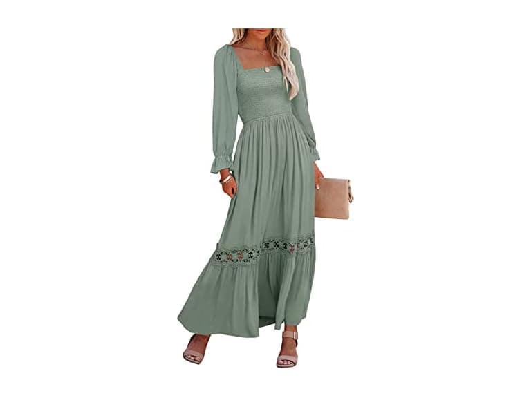 Ferlema Women (S) Casual Long Sleeve Neck Dress - Image 1