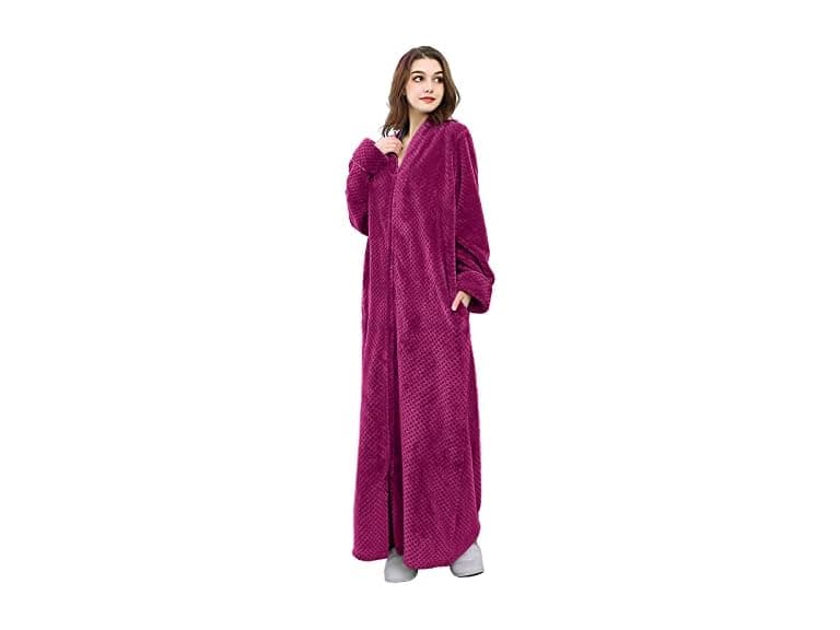Women's Long Fleece Plush Bathrobe - Image 1