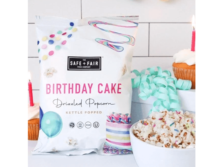 1CT Safe + Fair Birthday Cake Drizzled Popcorn - Image 1