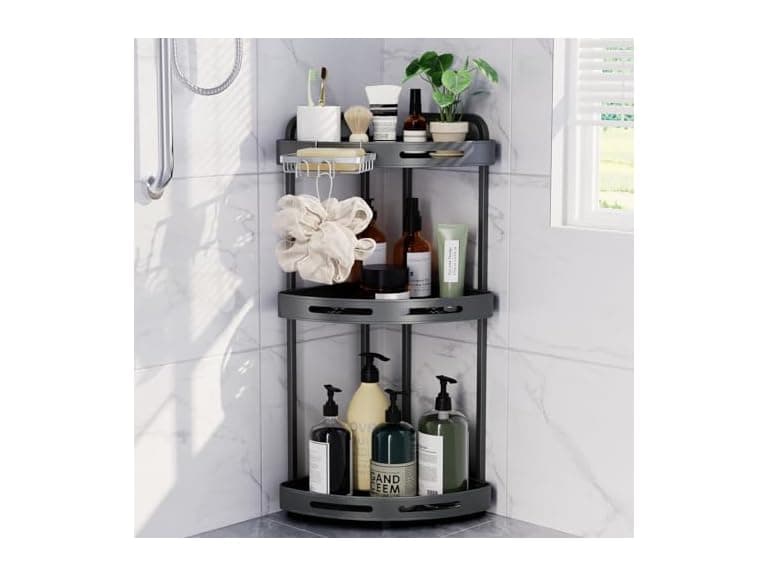 Binecer Corner Shower Caddy Standing, 3-Tier - Image 1