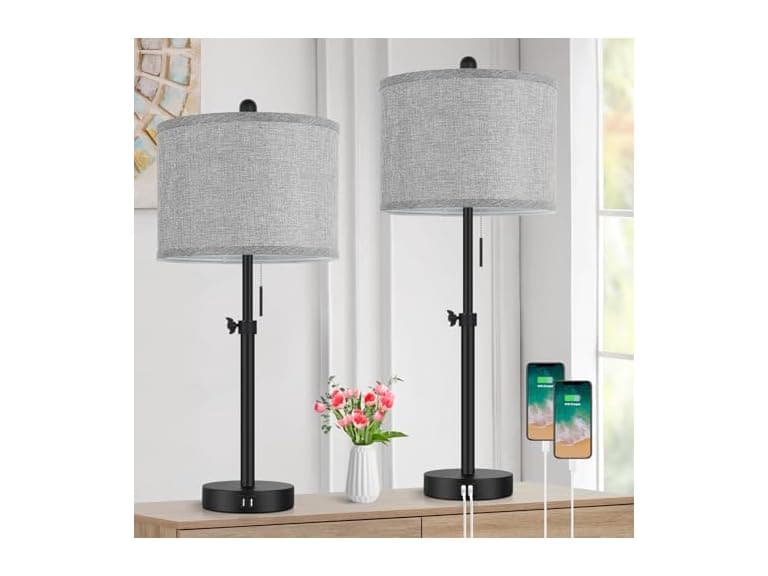Kondras Black Grey Table Lamps Set of 2 - Image 1