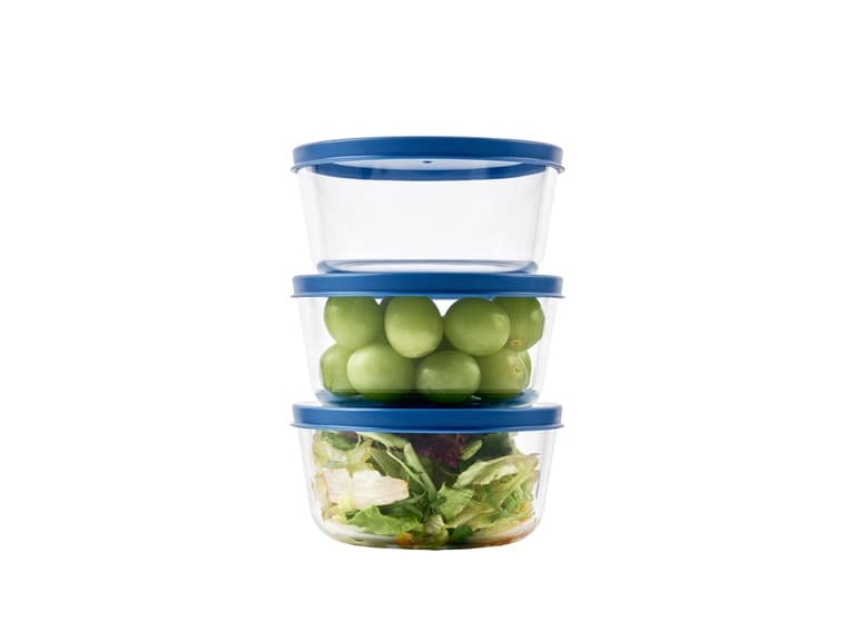 6-Piece Glass Food Storage Containers Set Deep Navy - Image 1