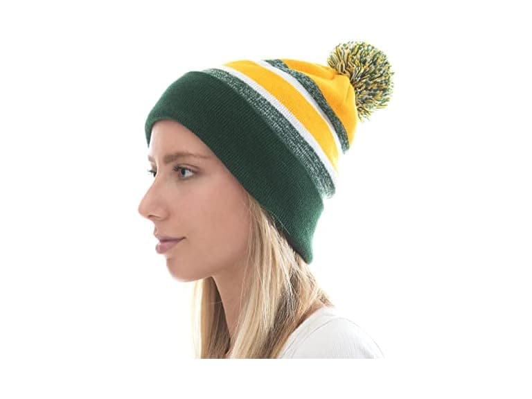 The Hat Depot (OS) Winter Knit Beanie Hat Pom Pom - Image 1