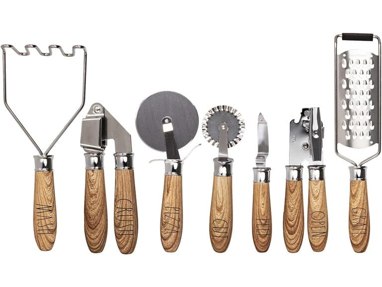 RaeDunn Kitchen Wooden & Steel Set - 7Pc - Image 1