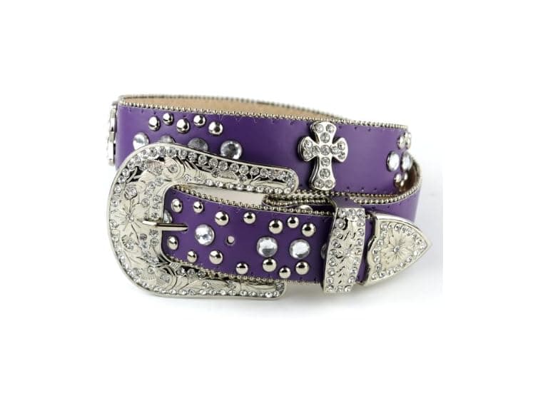 Nyfashion101 Men (XL) Cross Charm Rhinestone Belt - Image 1