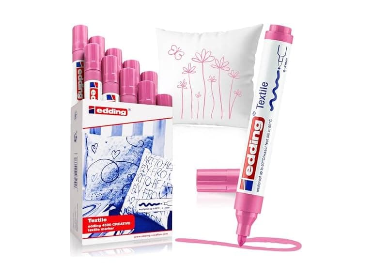 edding 4500 textile Marker - Pink - box of 10 - Image 1