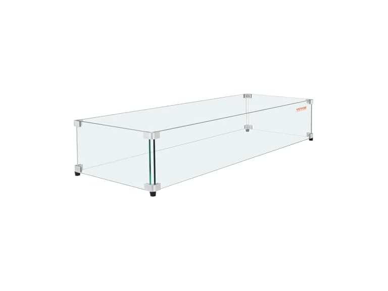 Glass Wind Guard for Rectangular Fire Pit 12.5x - Image 1