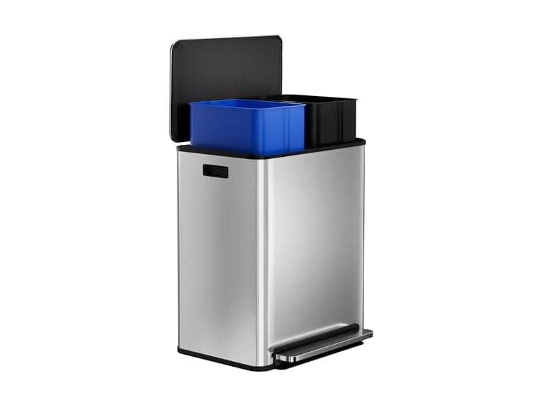 Dual Kitchen Trash Can, 2 x 8 Gal (2 x 30L) - Image 1