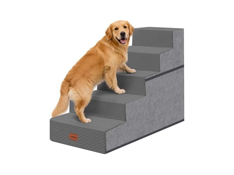NAPWAYS Dog Stairs for Small Dogs, 22.5" H, 5 Step - Image 1