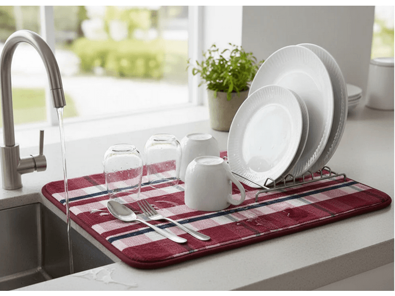 Cook N Repeat Holiday Dish Mat Red/ Green - Image 1