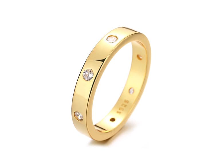 14K Gold plated thick Band Ring - Image 1
