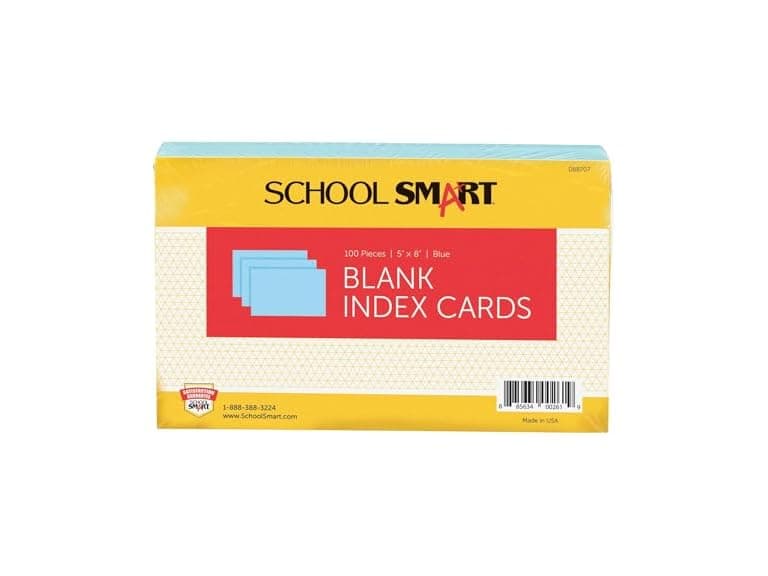 School Smart Index Cards Blue 100ct - Image 1
