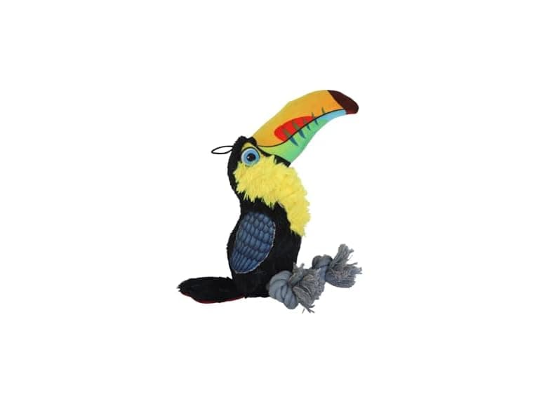 Ruffian Bird Toucan Plush Squeaker Dog Pull Chew Toy - Image 1