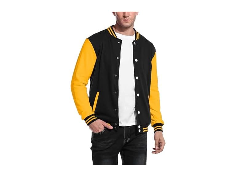 Coofandy Men (L) Fashion Varsity Jacket Jackets - Image 1