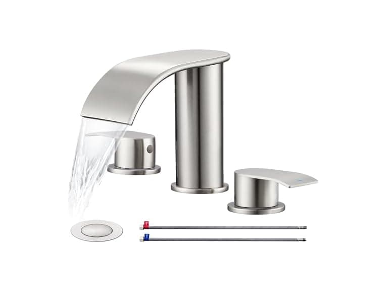 8" Nickel Waterfall Sink Faucet - Image 1
