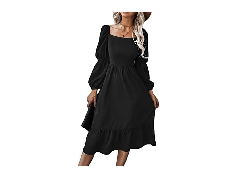 Ekaliy Women (XL) Aline Flowy Midi Square Dress - Image 1