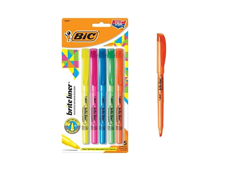 BIC Brite Liner Chisel Tip Highlighters - Image 1