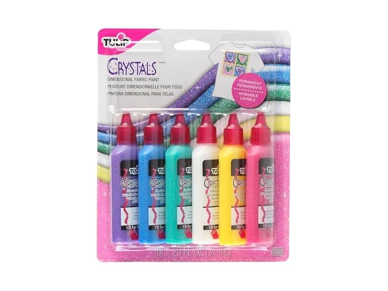 Tulip 15552 Tulip Fabric Paint Crystal (6 Pack), Multicolor - Image 1
