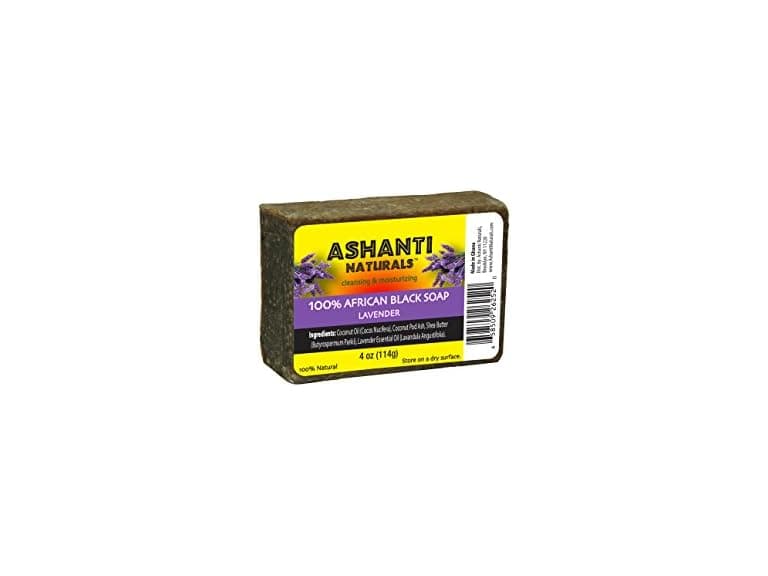 Ashanti Naturals African Black Soap Lavender 4oz - Image 1