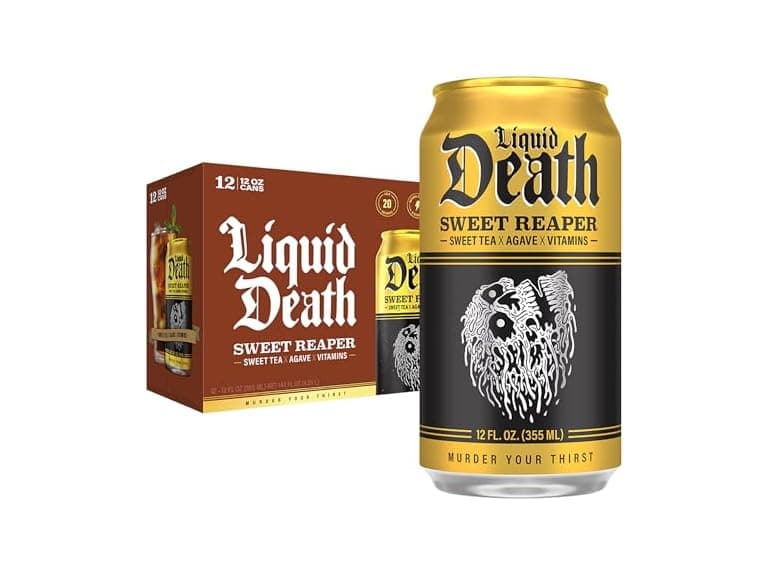 12PK Liquid Death Iced Tea - Sweet Reaper - Image 1