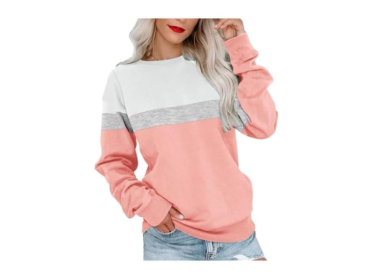 Fkeep Women Crew Neck Sweatshirt Pullover Tops - Image 1