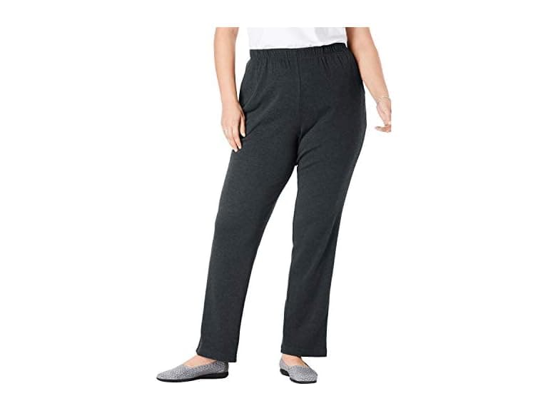 Woman Within Women (2X) Pants Heather Charcoal - Image 1