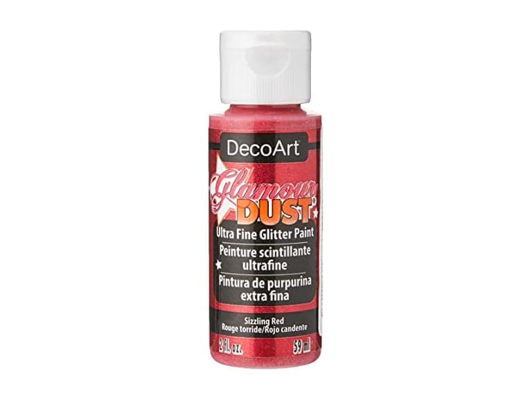 DecoArt Glamour Dust 2-Ounce Sizzling Red Glitter Paint - Image 1