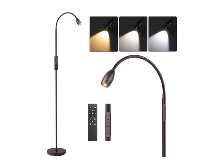 AUZONIMICS Reading Floor Lamp, Bronze - Image 1