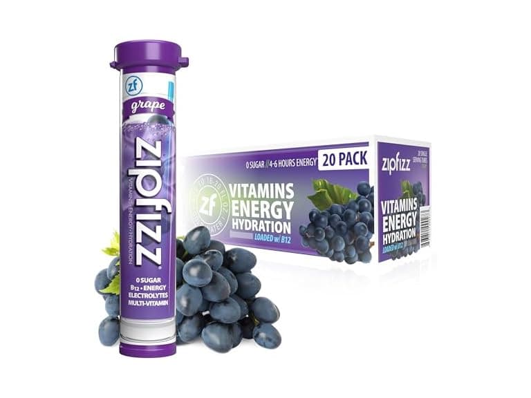 Zipfizz Daily Energy Drink Powder, Grape, 20 Pack - Image 1