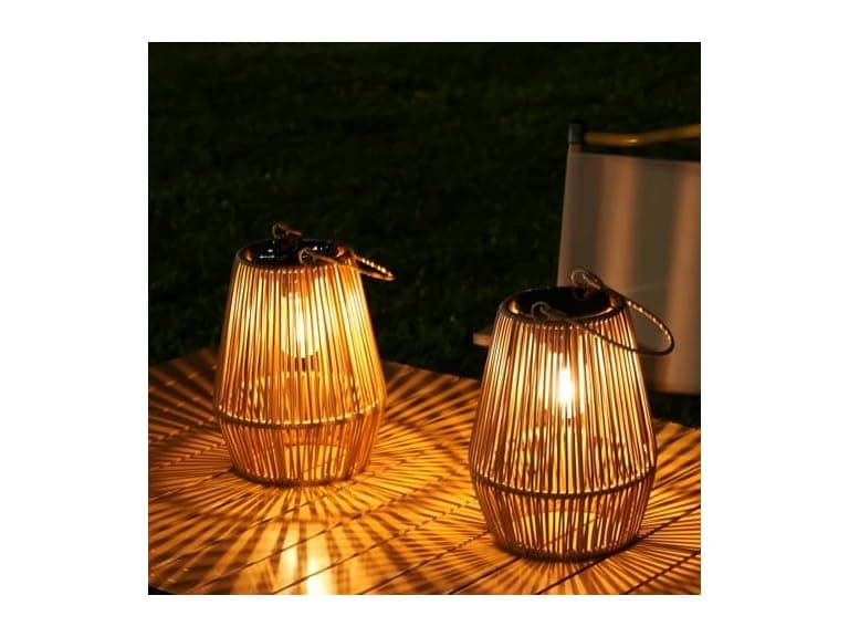KagoLing Rattan Solar Lanterns 2Pk - Image 1