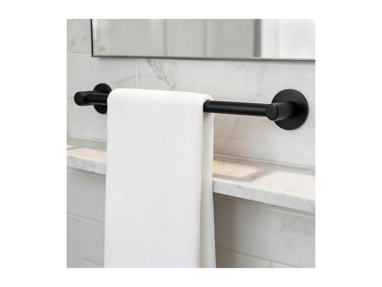 HIGHCRAFT 24 Inch Towel Bar, Matte Black Plated - Image 1