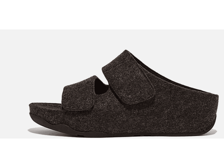 FitFlop e01 Shuv Adjustable Two-Bar Felt Slides - Image 1