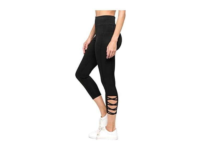 Yelete Women (M) Active Lattice Ankle Leggings - Image 1