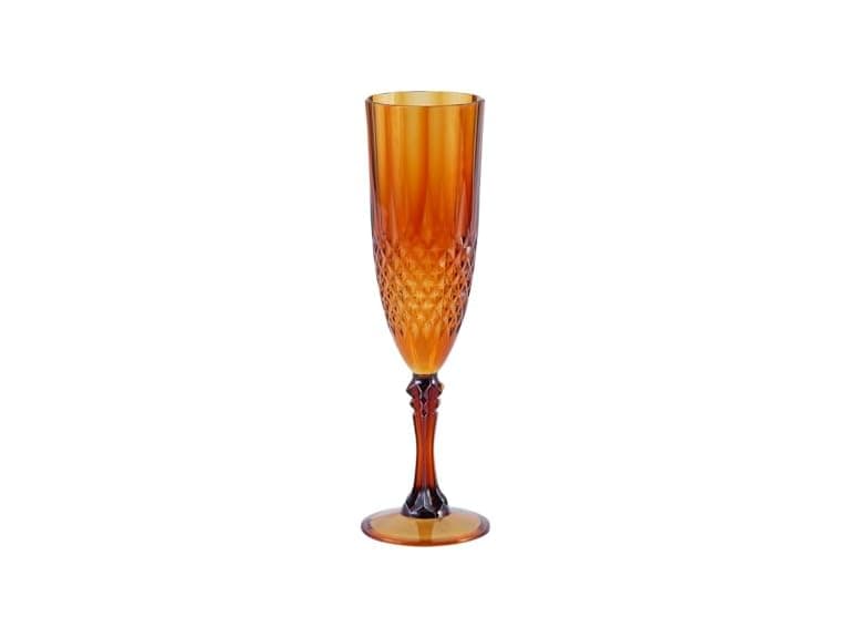 Fun Express Elegant Plastic Champagne Flutes, Amber - Image 1