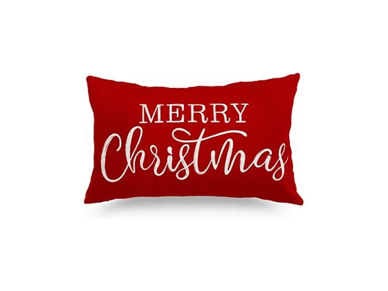 Red Christmas Lumbar Pillow Cover - Image 1