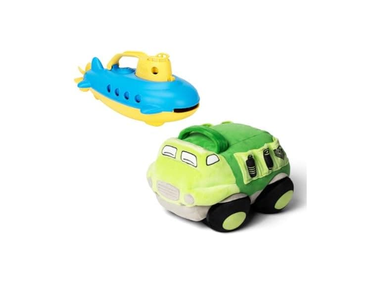 Green Toys Recycle Truck Plush & Submarine Bundle - Image 1