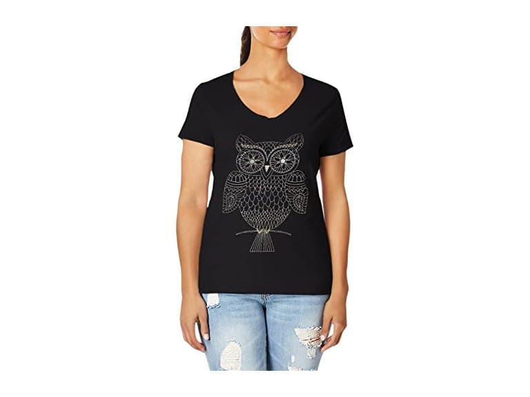Hanes Women (S) Short Sleeve Graphic Tee Black - Image 1